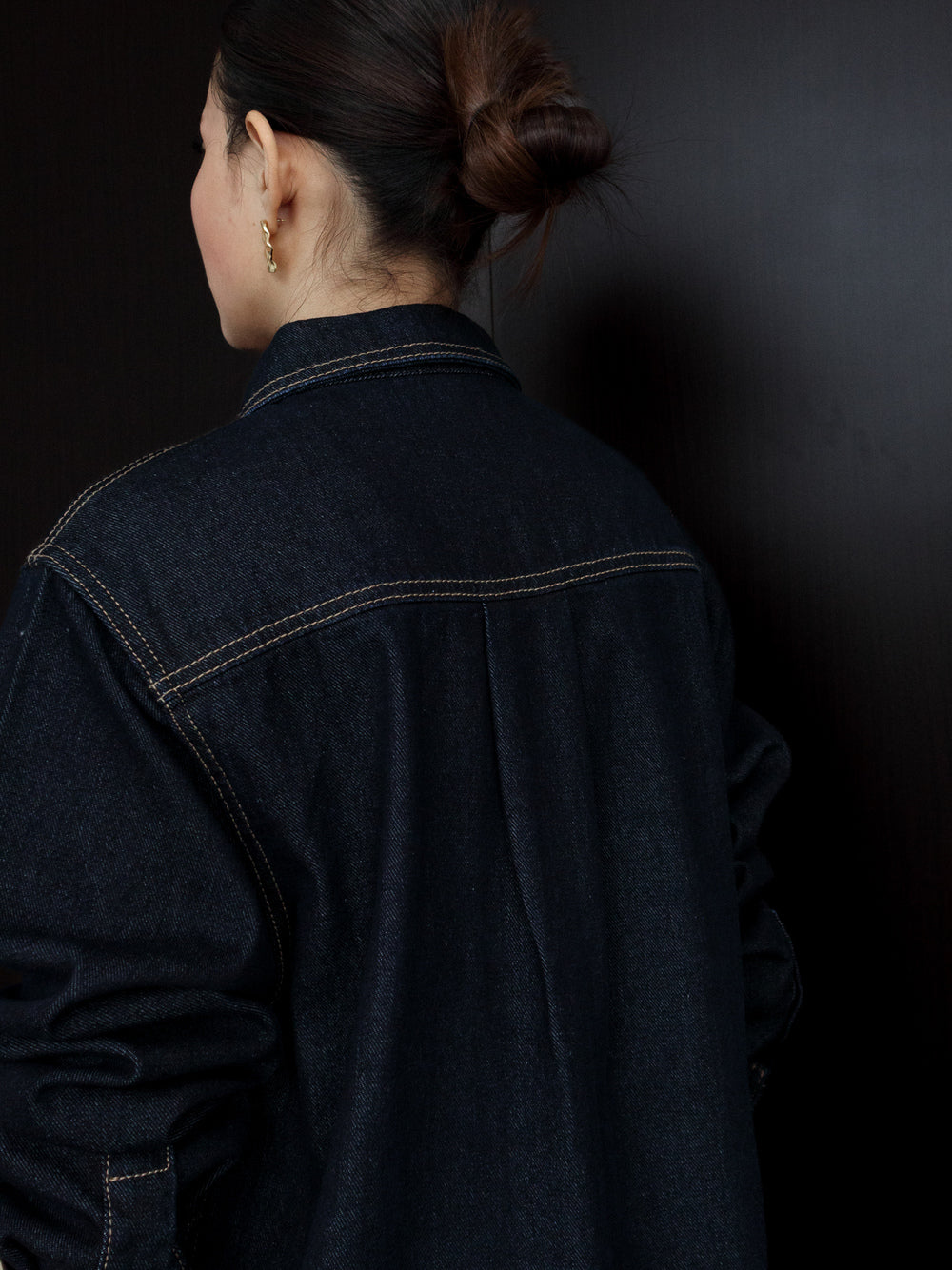 Aria Denim Long Sleeve Shirt -  Dark Indigo