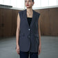 Vania Vest Blazer With Vents All Colour - Dark Grey