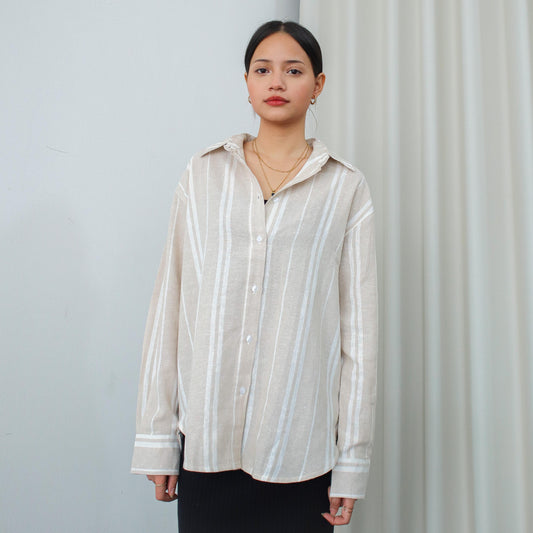 Francia Linen Oversized Shirt - Sand
