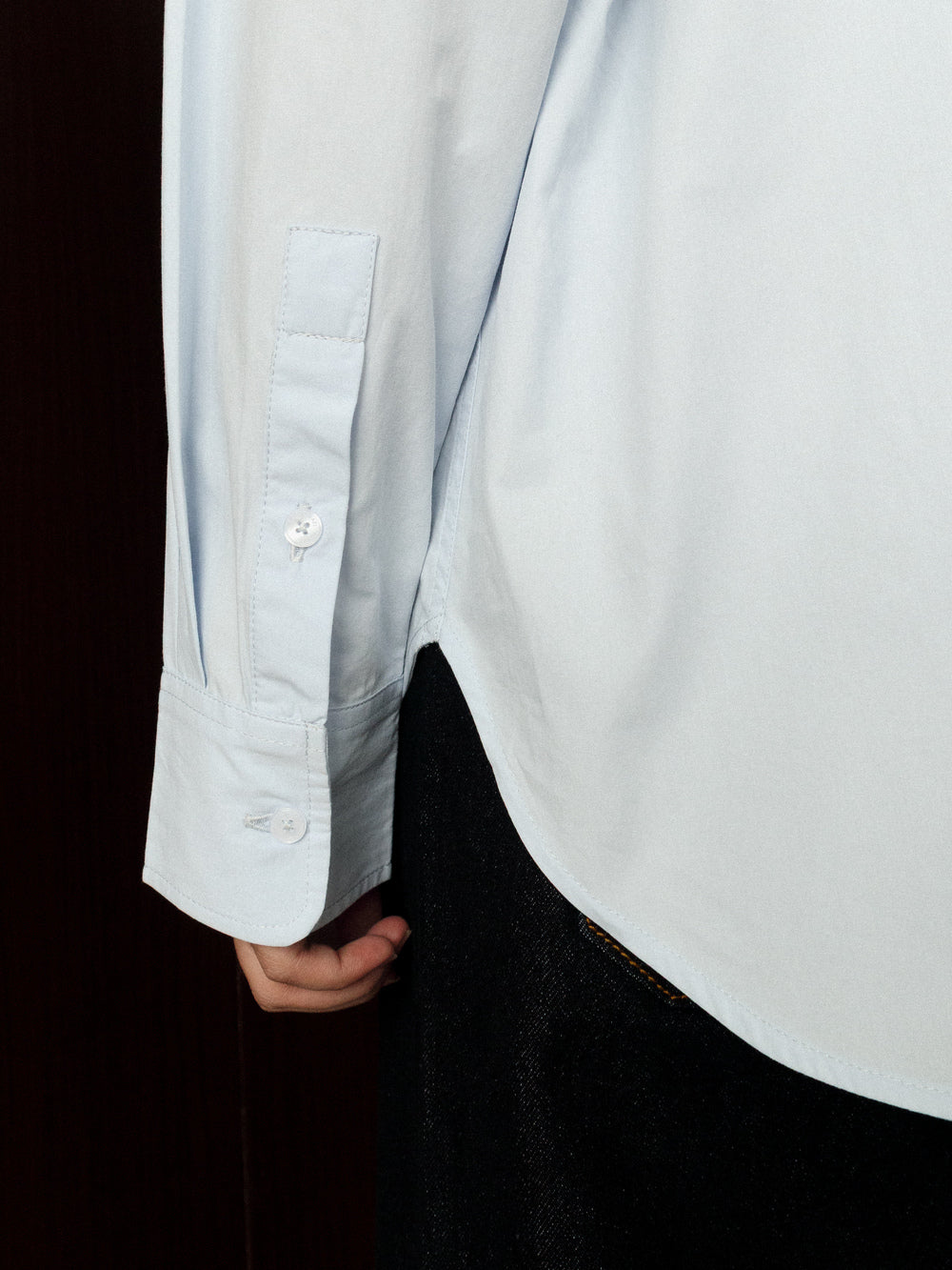 Enricia Basic Oversized Shirt - Baby Blue