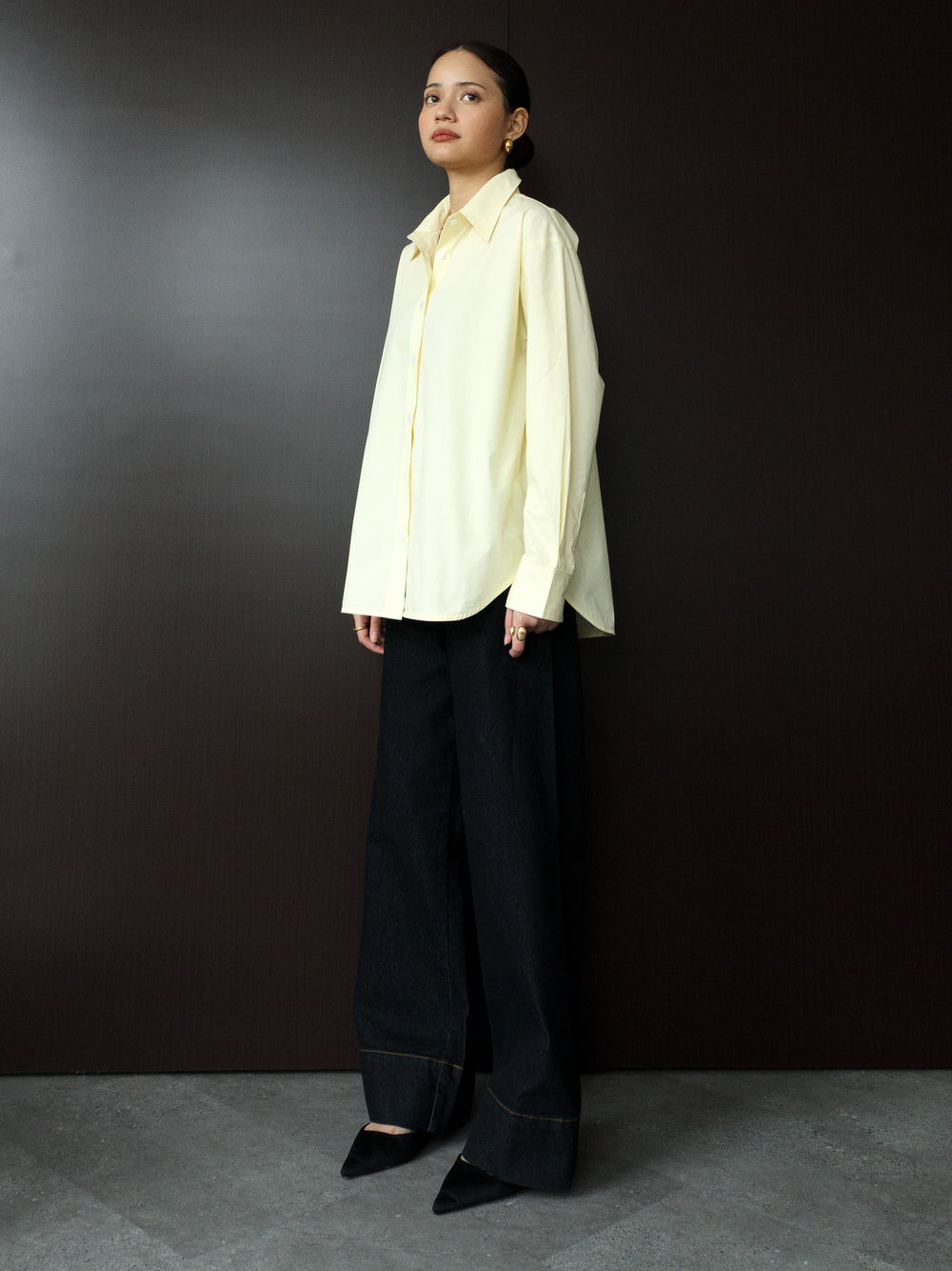 Enricia Basic Oversized Shirt - Butter Yellow