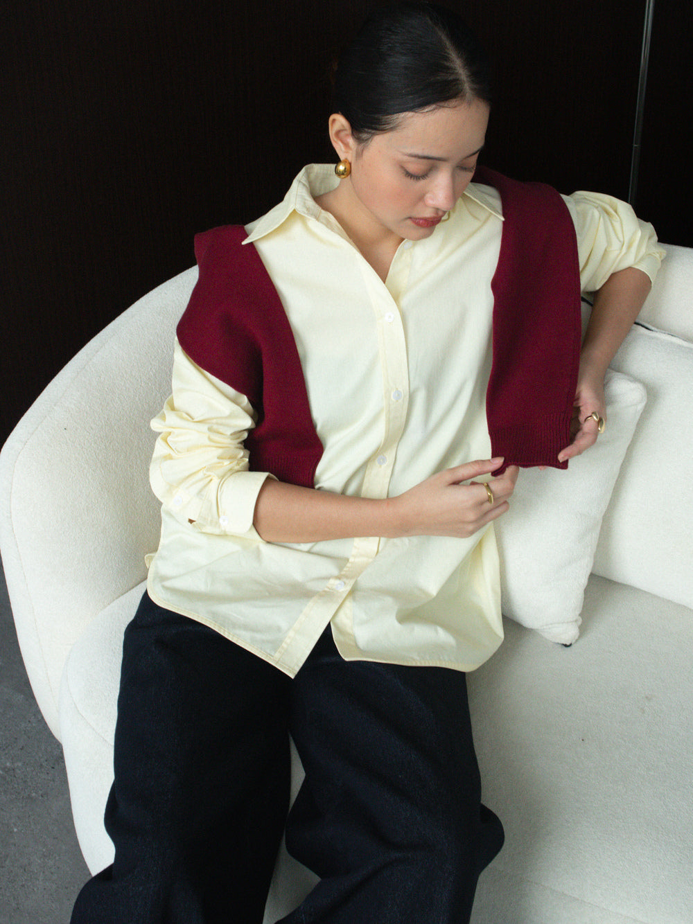 Enricia Basic Oversized Shirt - Butter Yellow