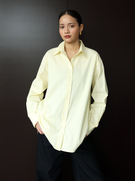 Enricia Basic Oversized Shirt - Butter Yellow