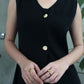 Florencia Knit Assymetric Top All Colours - Black