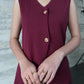Florencia Knit Assymetric Top All Colours -  Burgundy