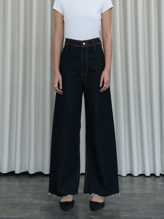 Gia Wide Leg Jeans - Dark Indigo