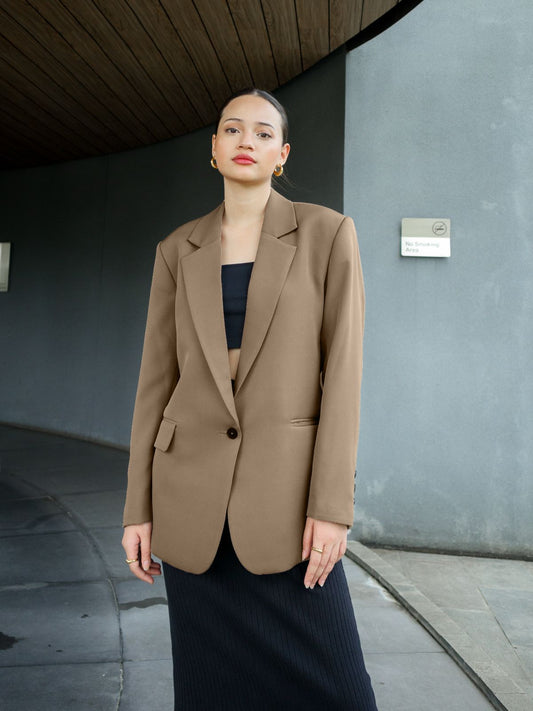Gracia Oversized Blazer - Taupe