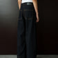 Leia Straight Leg Jeans with Hemline - Dark Indigo