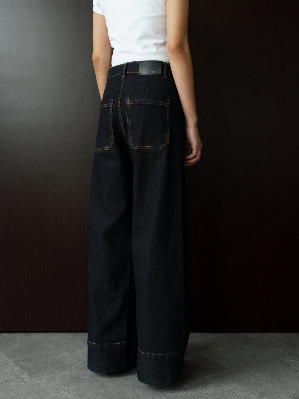 Leia Straight Leg Jeans with Hemline - Dark Indigo