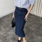 Leticia Denim Midi Skirt - Dark Blue
