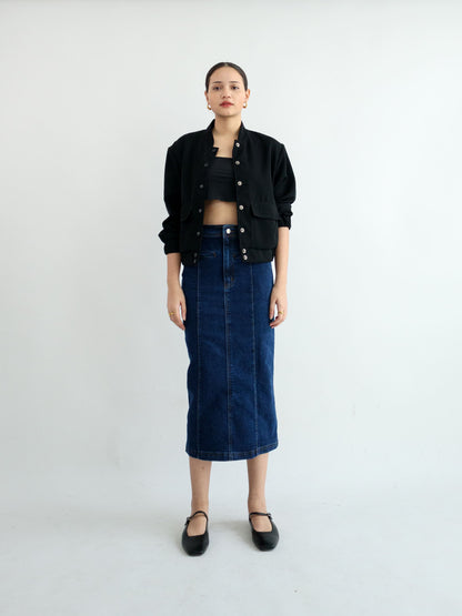 Leticia Denim Midi Skirt - Dark Blue