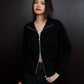 Millia Cropped Knit with Zipper - Black