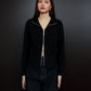Millia Cropped Knit with Zipper - Black