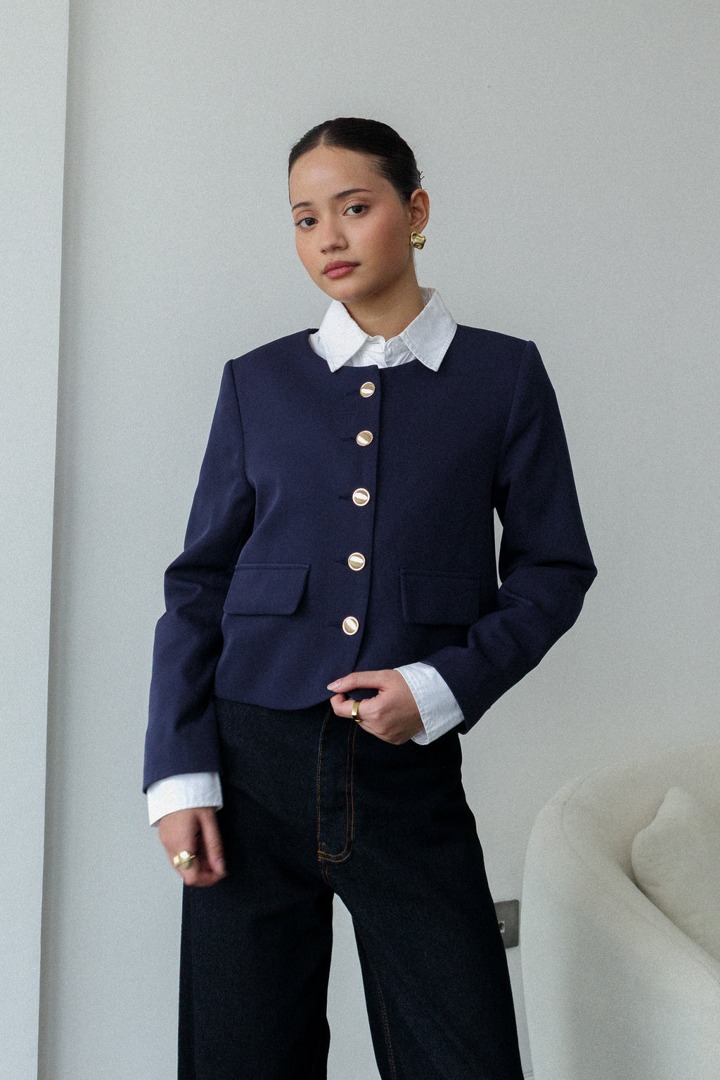 Valencia Collarless Jacket