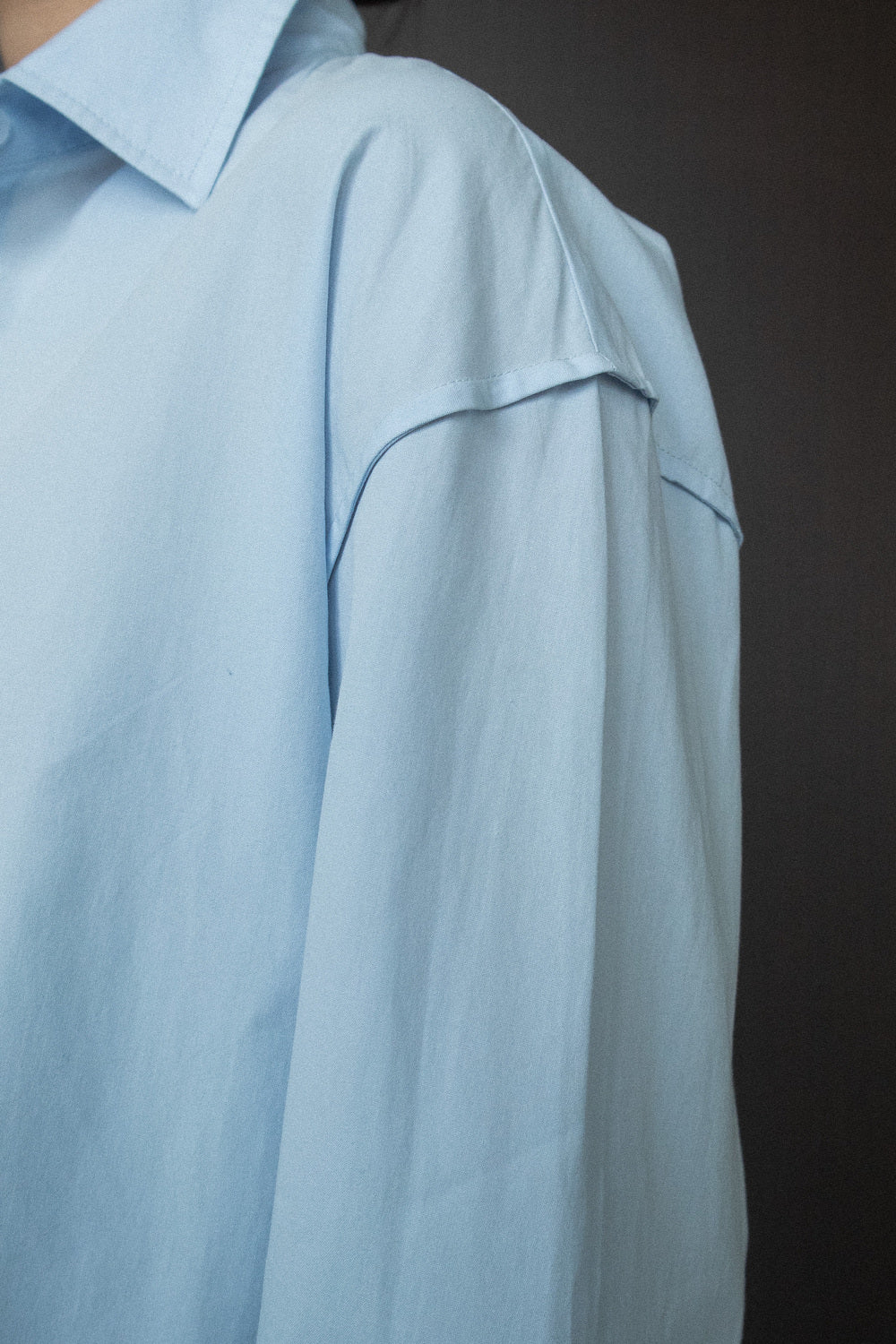 Stovia Crease Side Oversized Shirt - Baby Blue