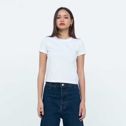 Aria Stretch Cotton Blend Tee White