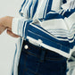 Tania Basic Oversized Shirt with Pocket Striped Navy